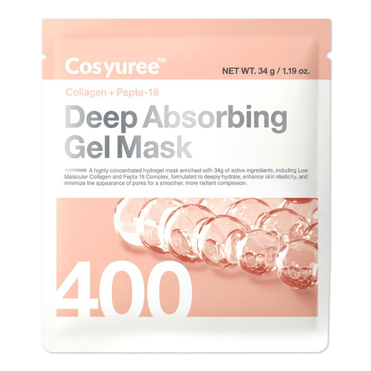 [Cosyuree] #1 Emerging K-beauty brand Collagen Peptide Deep Absorbing Gel Mask, Hydrating & Firming Overnight Premium Korean Facial Mask, Vegan Skincare for Moisture, Minimizing Pore & Elasticity
