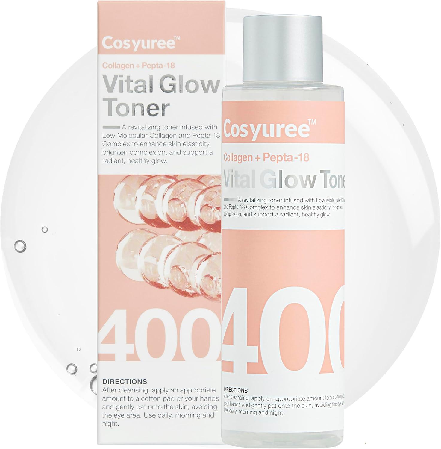 [Cosyuree] Vital Glow Toner with 400ppm Collagen and Pepta-18 for Radiance and Hydration