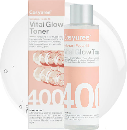 [Cosyuree] Vital Glow Toner with 400ppm Collagen and Pepta-18 for Radiance and Hydration