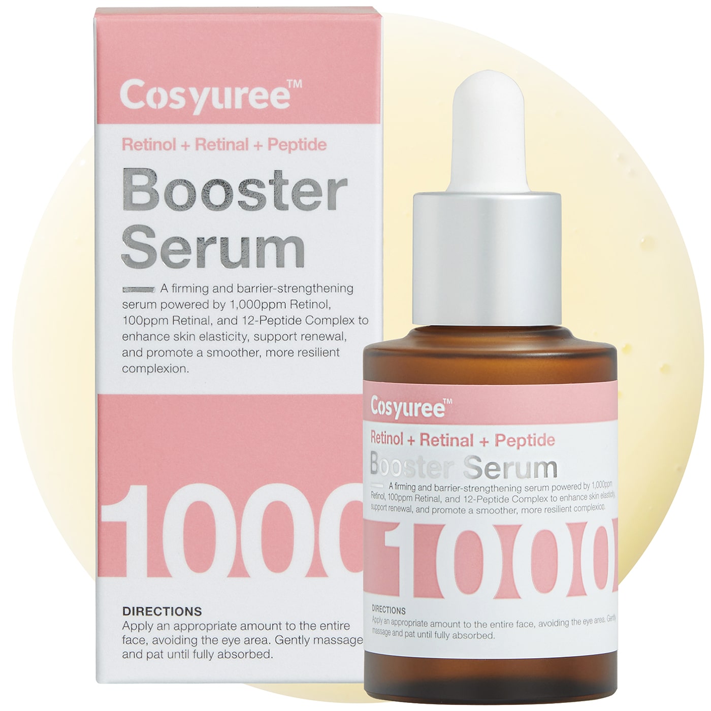 [Cosyuree] Retinol + Retinal Glow Deep Dive Serum, Dual-Retinoid Texture-Smoothing Booster with Peptides, Hydrating Formula, Fragrance-Free, 30ml (1.01 fl oz)