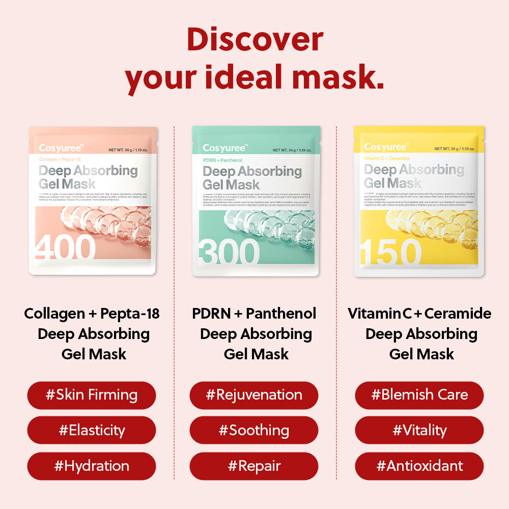 [Cosyuree] #1 Emerging K-beauty brand Collagen Peptide Deep Absorbing Gel Mask, Hydrating & Firming Overnight Premium Korean Facial Mask, Vegan Skincare for Moisture, Minimizing Pore & Elasticity